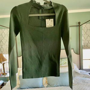ZARA Cut-Out Green Top NWT